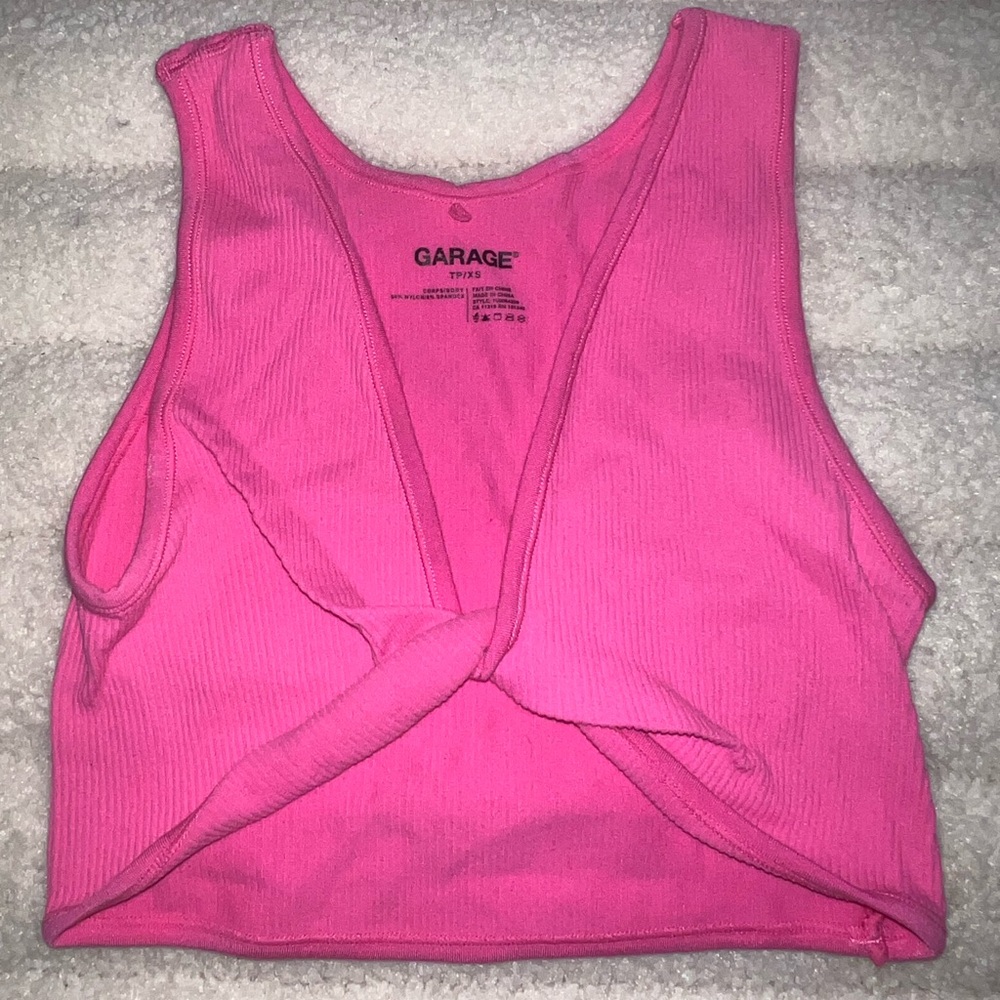 Hot pink crop top with twist